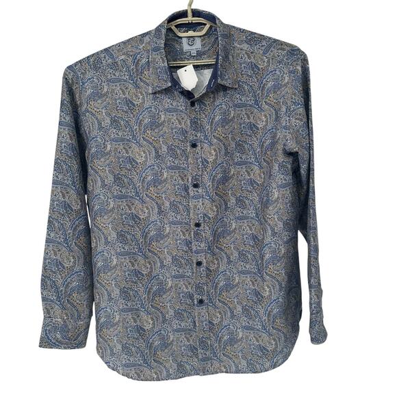 NEW Kilburne & Finch Men's Paisley Long-Sleeve Button Down Shirt XXL - Picture 1 of 8